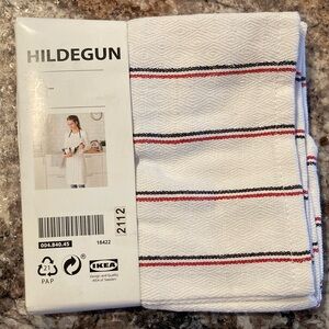IKEA Hildegun White and Red Striped Towel